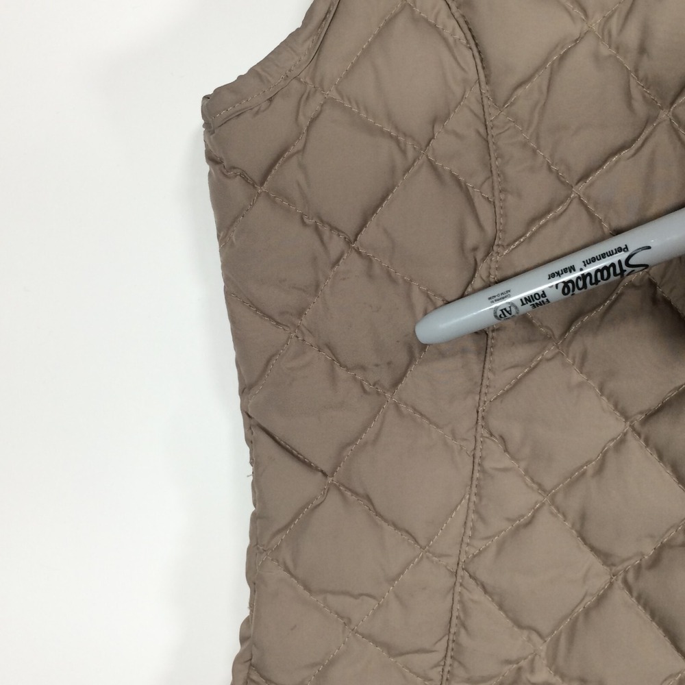 Eddie Bauer Vest Womens Medium Quilted Goose Down Brown Outdoors Hiking - Picture 9 of 16